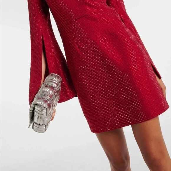 Roland Mouret Sequined Red  Cape minidress - Picture 6 of 14